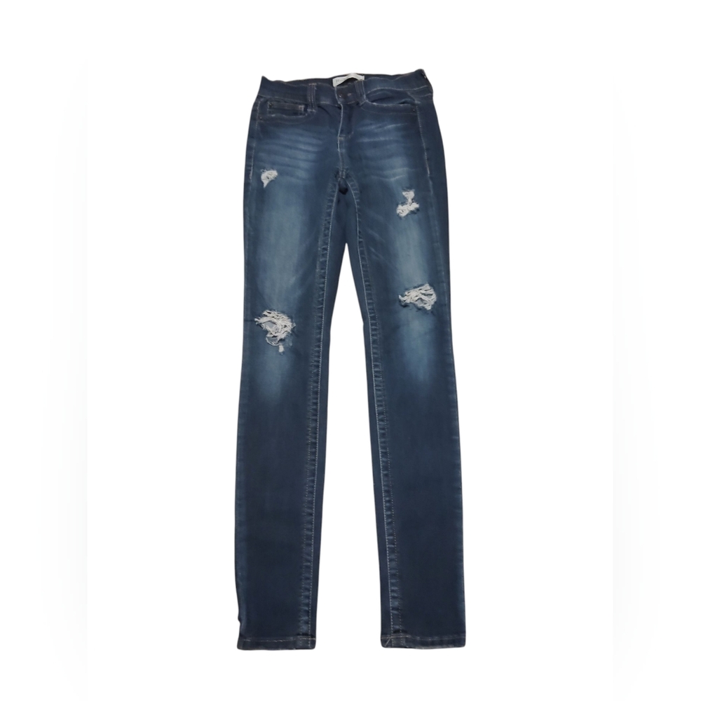 Mudd Blue Skinny Ripped Jeans FLX Stretch For Women Size 0